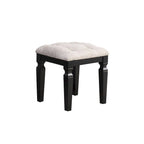 Kaptafel met drievoudige spiegel en krukje