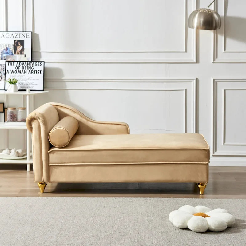Fluwelen Chaise Lounge Stoel met Opbergruimte