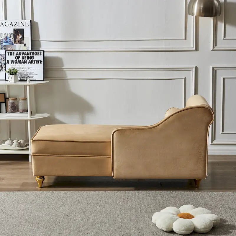Fluwelen Chaise Lounge Stoel met Opbergruimte