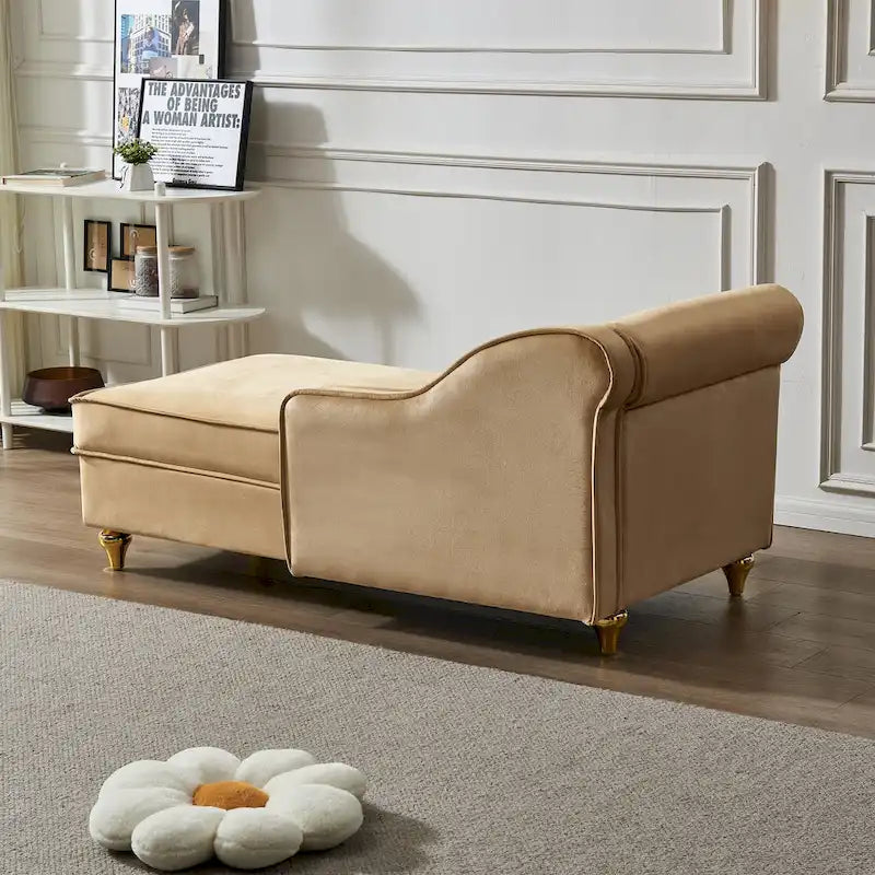 Fluwelen Chaise Lounge Stoel met Opbergruimte