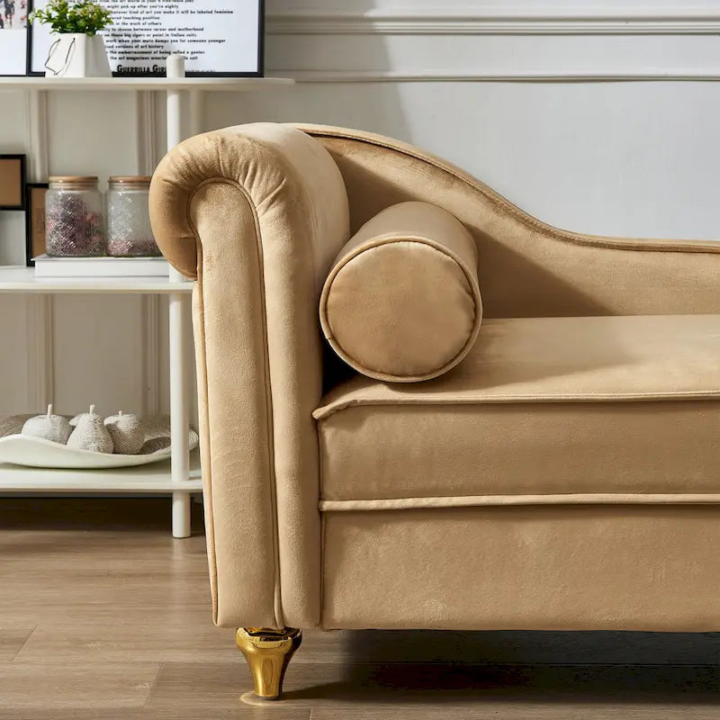 Fluwelen Chaise Lounge Stoel met Opbergruimte