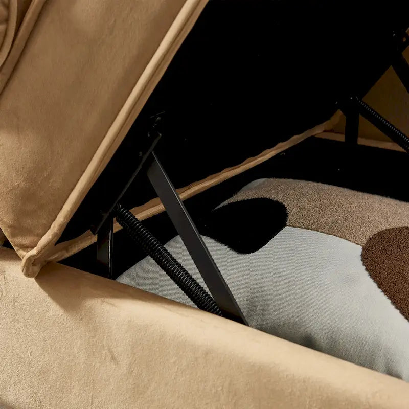 Fluwelen Chaise Lounge Stoel met Opbergruimte