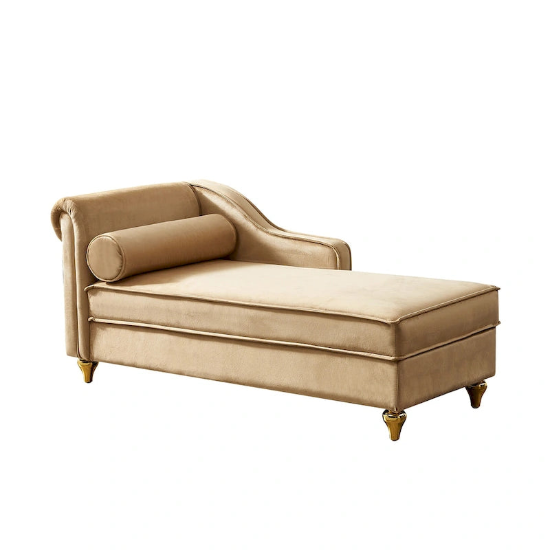 Fluwelen Chaise Lounge Stoel met Opbergruimte
