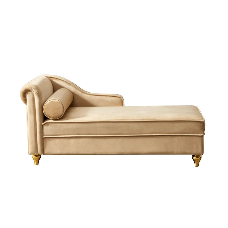Fluwelen Chaise Lounge Stoel met Opbergruimte