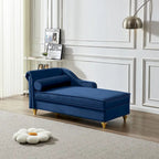 Fluwelen Chaise Lounge Stoel met Opbergruimte
