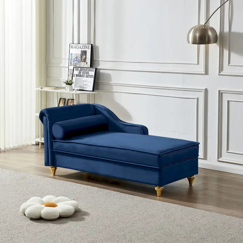 Fluwelen Chaise Lounge Stoel met Opbergruimte
