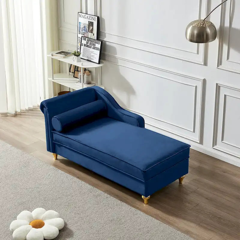 Fluwelen Chaise Lounge Stoel met Opbergruimte