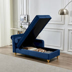 Fluwelen Chaise Lounge Stoel met Opbergruimte
