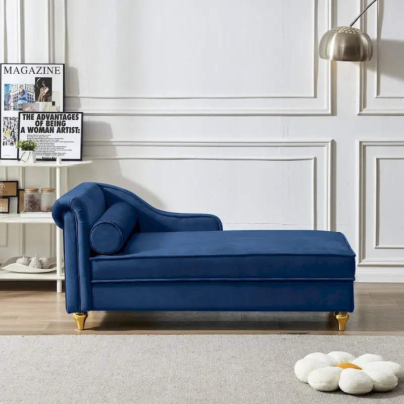 Fluwelen Chaise Lounge Stoel met Opbergruimte