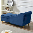 Fluwelen Chaise Lounge Stoel met Opbergruimte