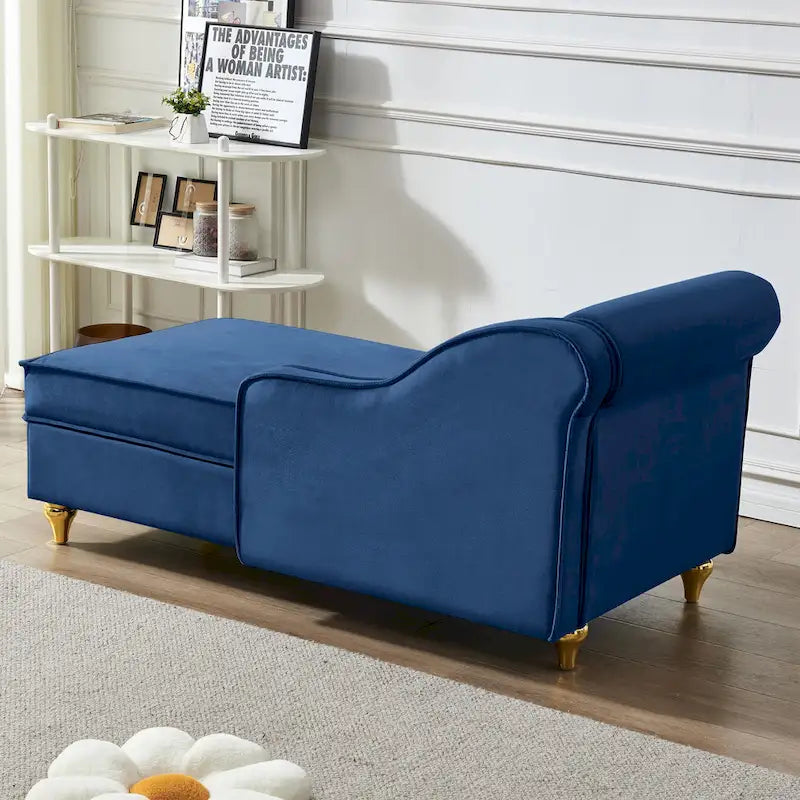 Fluwelen Chaise Lounge Stoel met Opbergruimte
