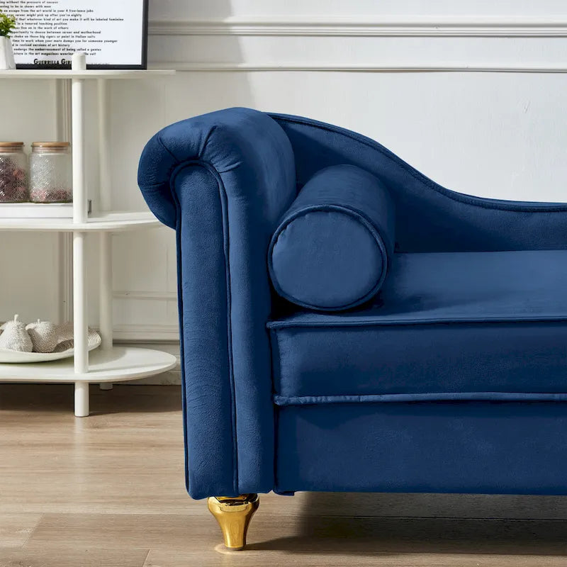 Fluwelen Chaise Lounge Stoel met Opbergruimte