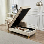 Fluwelen Chaise Lounge Stoel met Opbergruimte