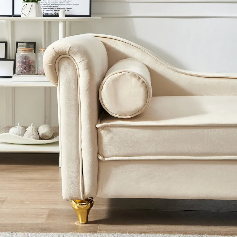 Fluwelen Chaise Lounge Stoel met Opbergruimte
