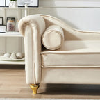 Fluwelen Chaise Lounge Stoel met Opbergruimte