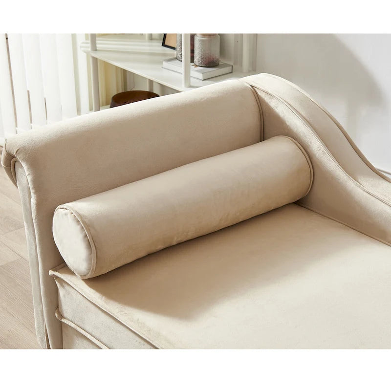 Fluwelen Chaise Lounge Stoel met Opbergruimte