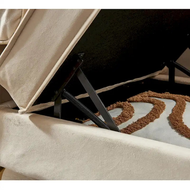 Fluwelen Chaise Lounge Stoel met Opbergruimte