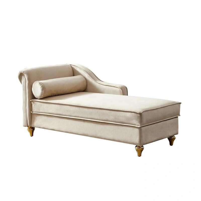 Fluwelen Chaise Lounge Stoel met Opbergruimte