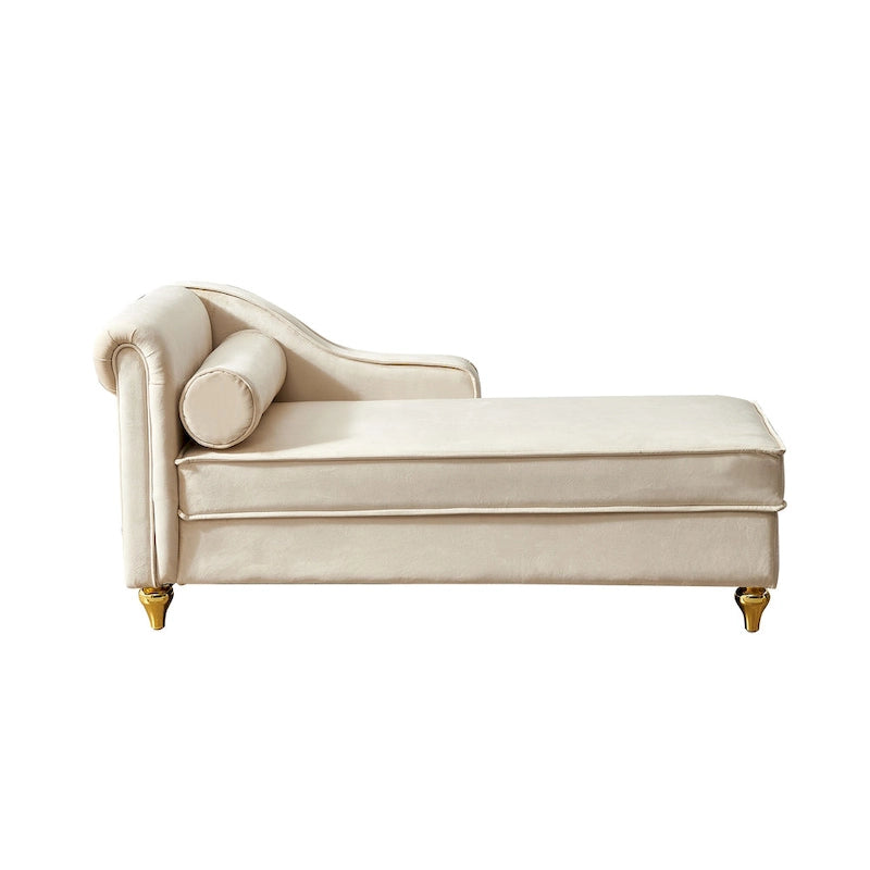 Fluwelen Chaise Lounge Stoel met Opbergruimte